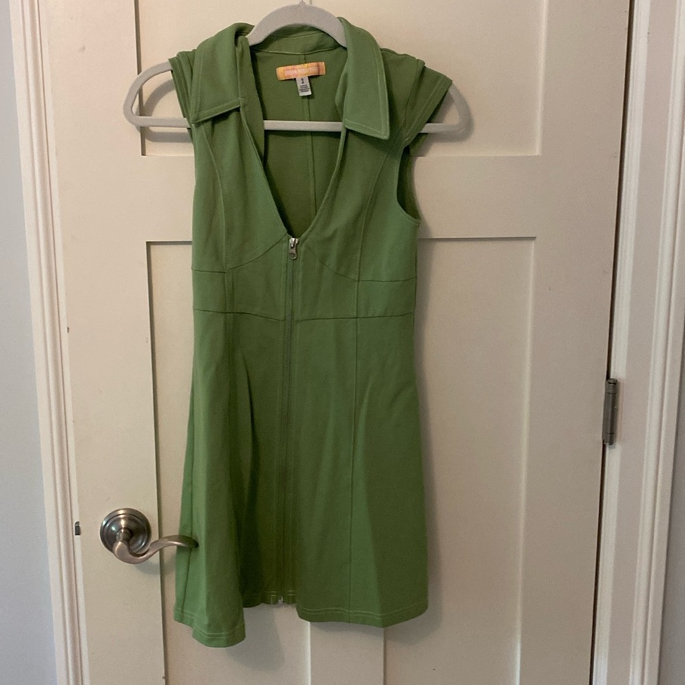 Urban Outfitters, green front zip dress with collar